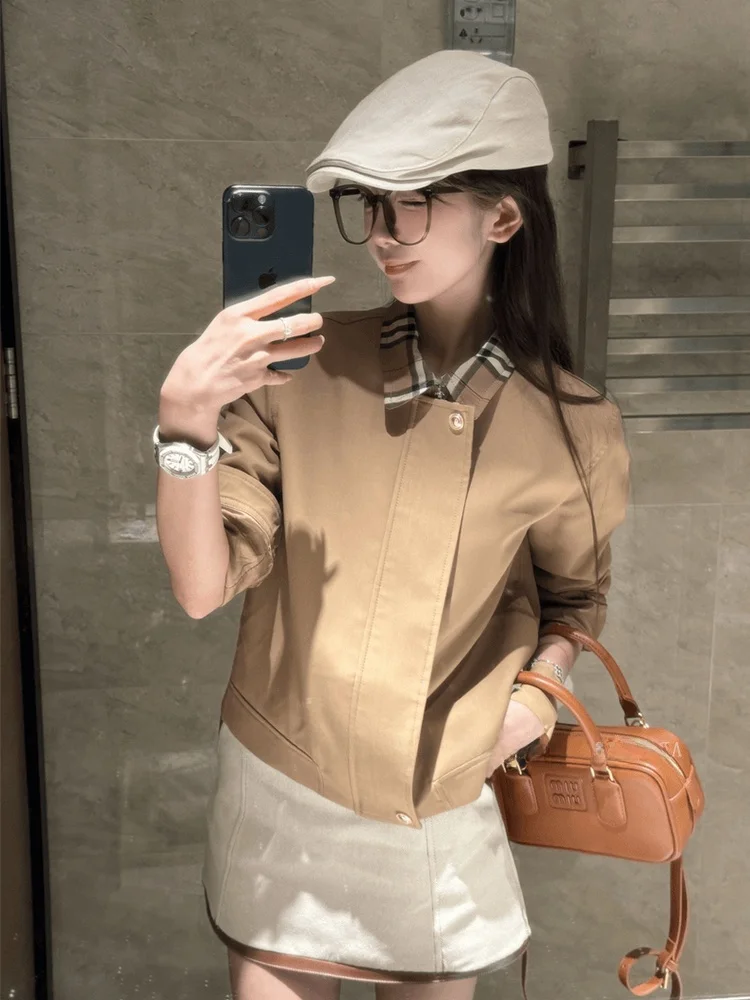 

Syj ujia American Retro Hot Girl Jaet Outerwear Early Autumn High-End Sensation Slimming Skirt Set plus Size Women