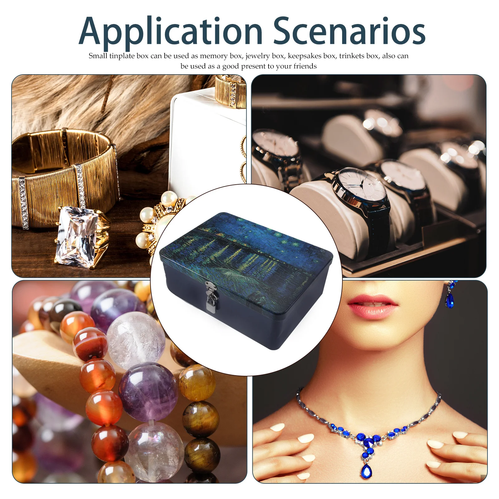 

Tinplate Storage Box With Lock Jewelry Case Desktop Organizer Container Small Lockable Box For Sundries Gifts Packaging