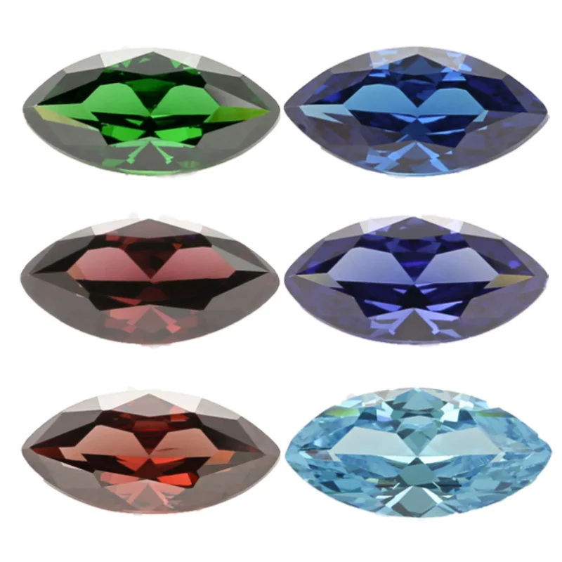 

Size 2x4mm~8x16mm Marquise Shape Loose Cubic Zirconia 5A CZ Stones Green Sea Blue Coffee Tanzanite Color Rhodolite Zircon