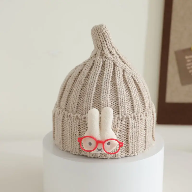

BabYa Cute Baby Knitted Hat Fashion Winter Ear Protection Hats for Kids BABI Cartoon Bunny Beanie Hat 1-4Y