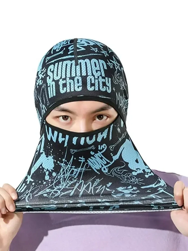 Ice Silk Summer Balaclava Full Face Cover Sun UV Protection Breathable Headwear for Cycling Motorcycle Men