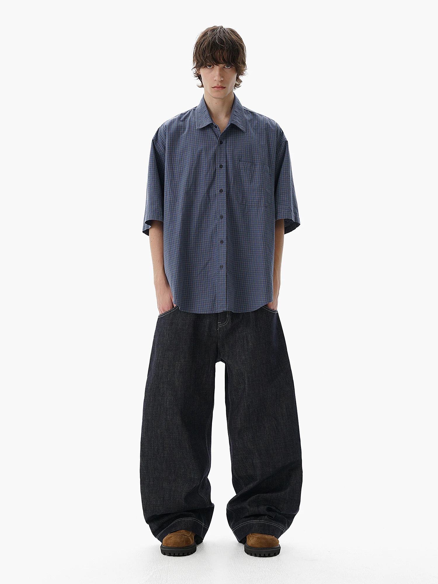 메이슨프린스 슈퍼 배기 오리지널 불 데님 레트로 90년대 스타일 롱 진 신상품 캐주얼 롱 팬트립 캐주얼 아우터웨어