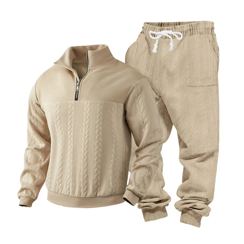 

Men's Winter Collection European American Zipper knitted sweater Sweatshirt Jacquard Street Fashion Casual Sportswear 1/2 Pieces