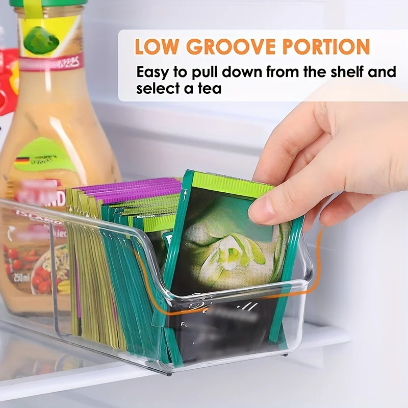1pc Clear Tea Bag Organizer Box - Storage Holder for Sugar, Coffee, and Spices - Cabinet and Countertop Storage Solution - view 5