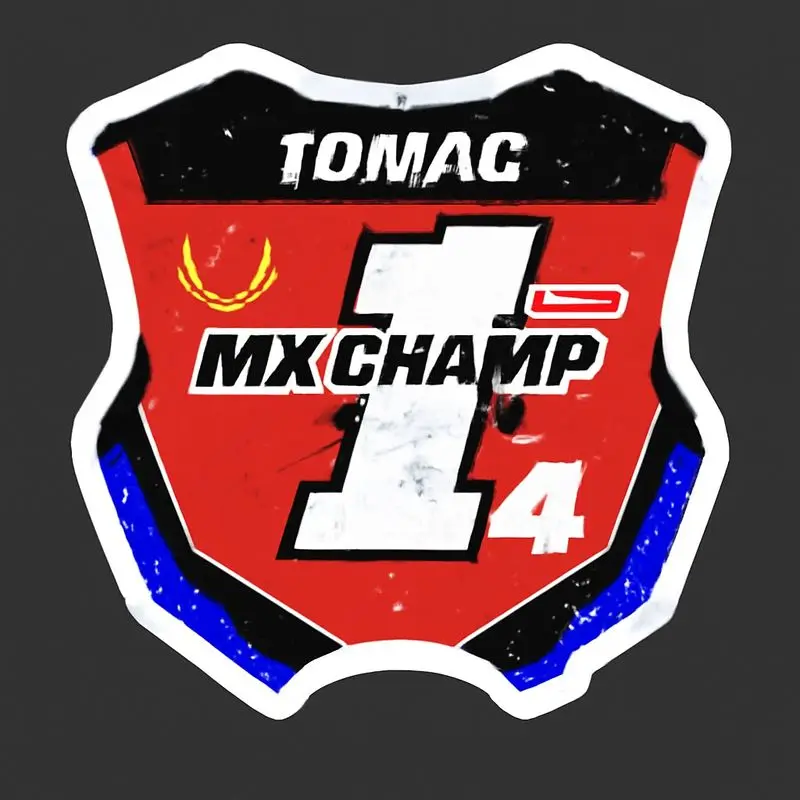 

Shield Shape MX Champion Sticker, Vintage Distressed Style, Red Black Blue Waterproof Decal, For Car Bike Laptop Decor
