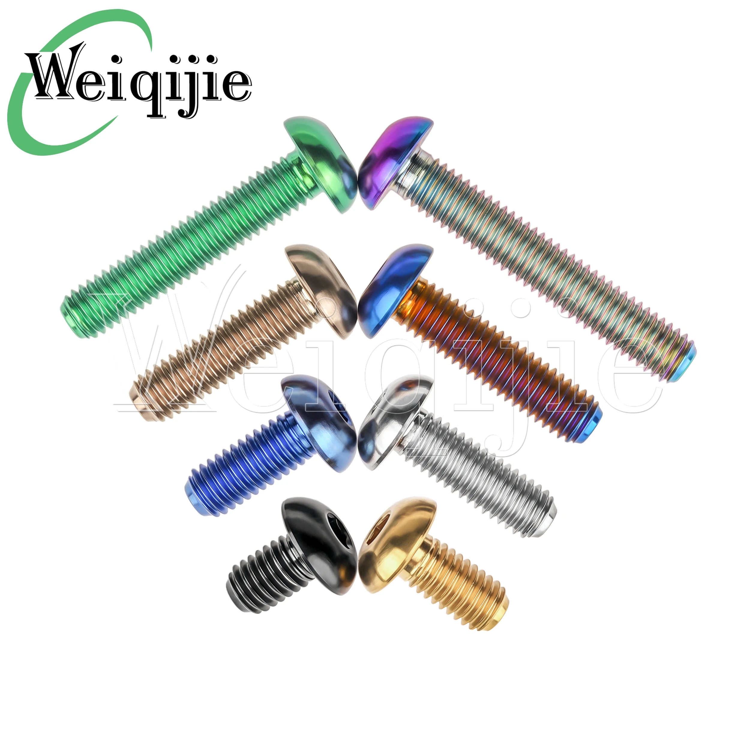 Weiqijie التيتانيوم الترباس M3 / M4 / M5 x 6 8 10 12 15 18 20 25 30 مللي متر مفتاح ألين للدراجات حامل الزجاجات تثبيت مسامير