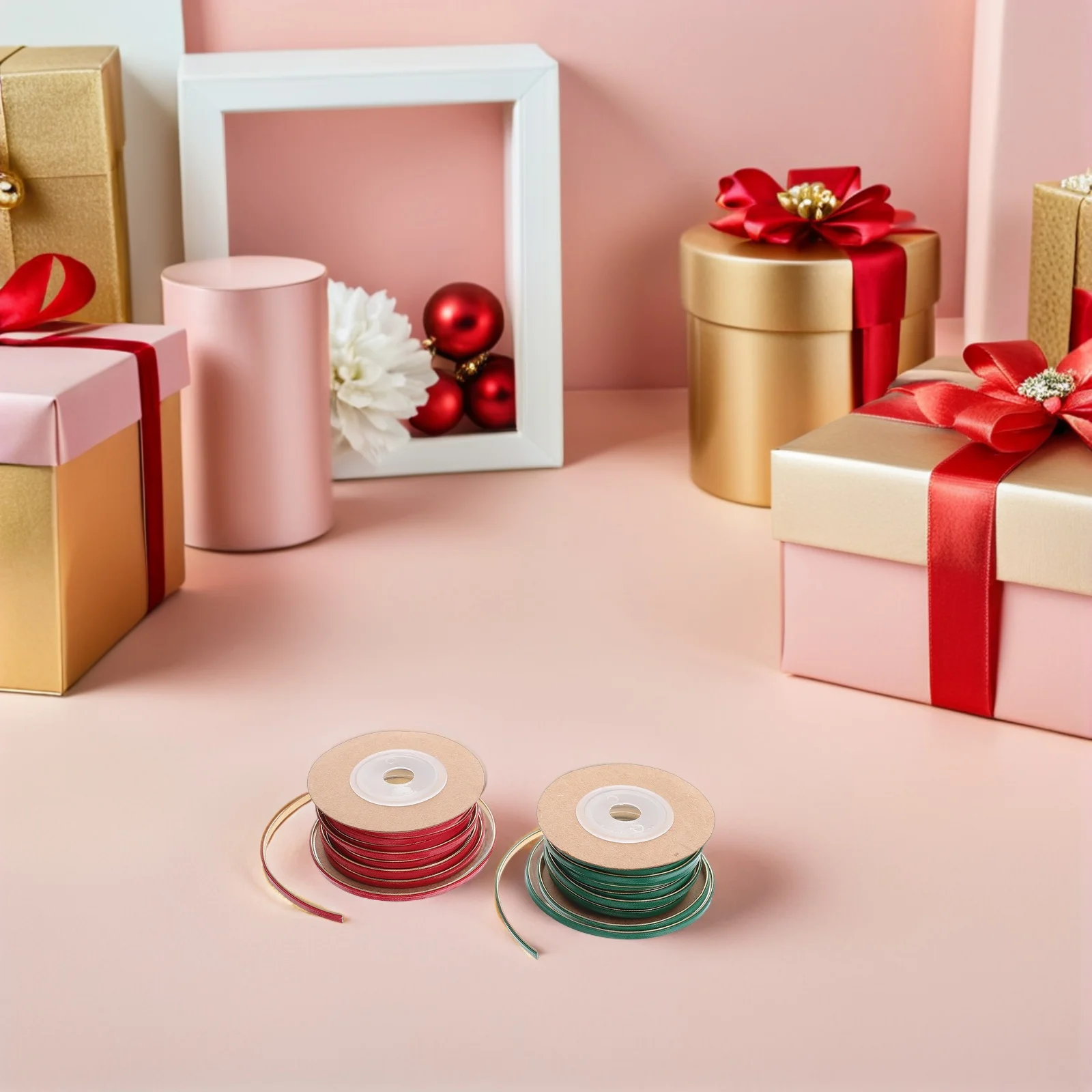 

2pcs 2 Roll Pu Faux Colorblock Cord 10M For Present Wrapping Diy Crafts Hair Bows Wedding Decor Ribbon Craft Rope Cord