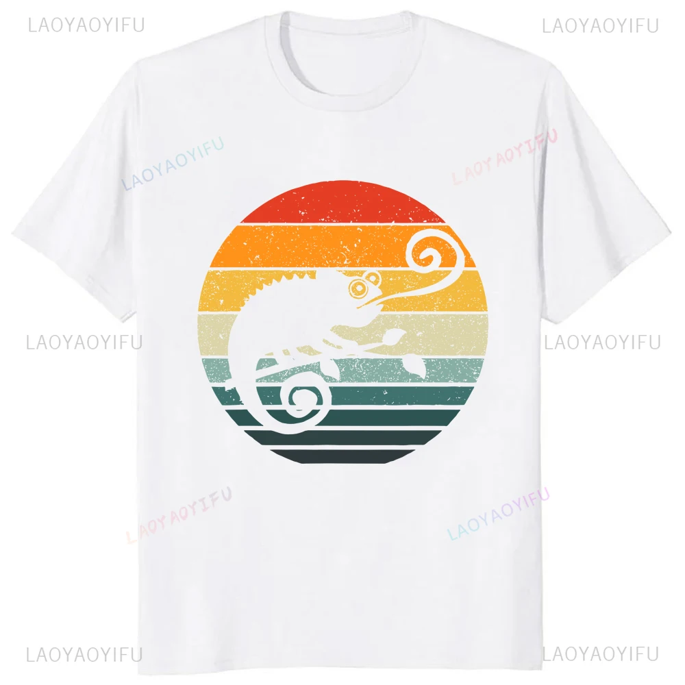 Funny Cartoon Shadow Graphic Pinted Chameleon T-shirt Casual Fashion Loose Harajuku Hip Hop Man Tshirt Hipster Y2k Women Tees - view 2