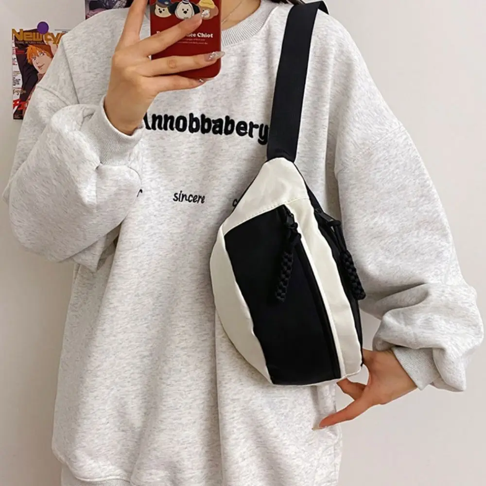 Banana Bag Contrast Color Chest Bag Fanny Packs Half Moon Bag Crossbody Waist Pack Large Capcity Korean Style Running Waist Bag