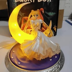 Sailor Moon Ornament Anime Surrounding Aesthetic Figure Model Glowing Night Light Gift Girls Room Decoration Girl Cute Toys Gift