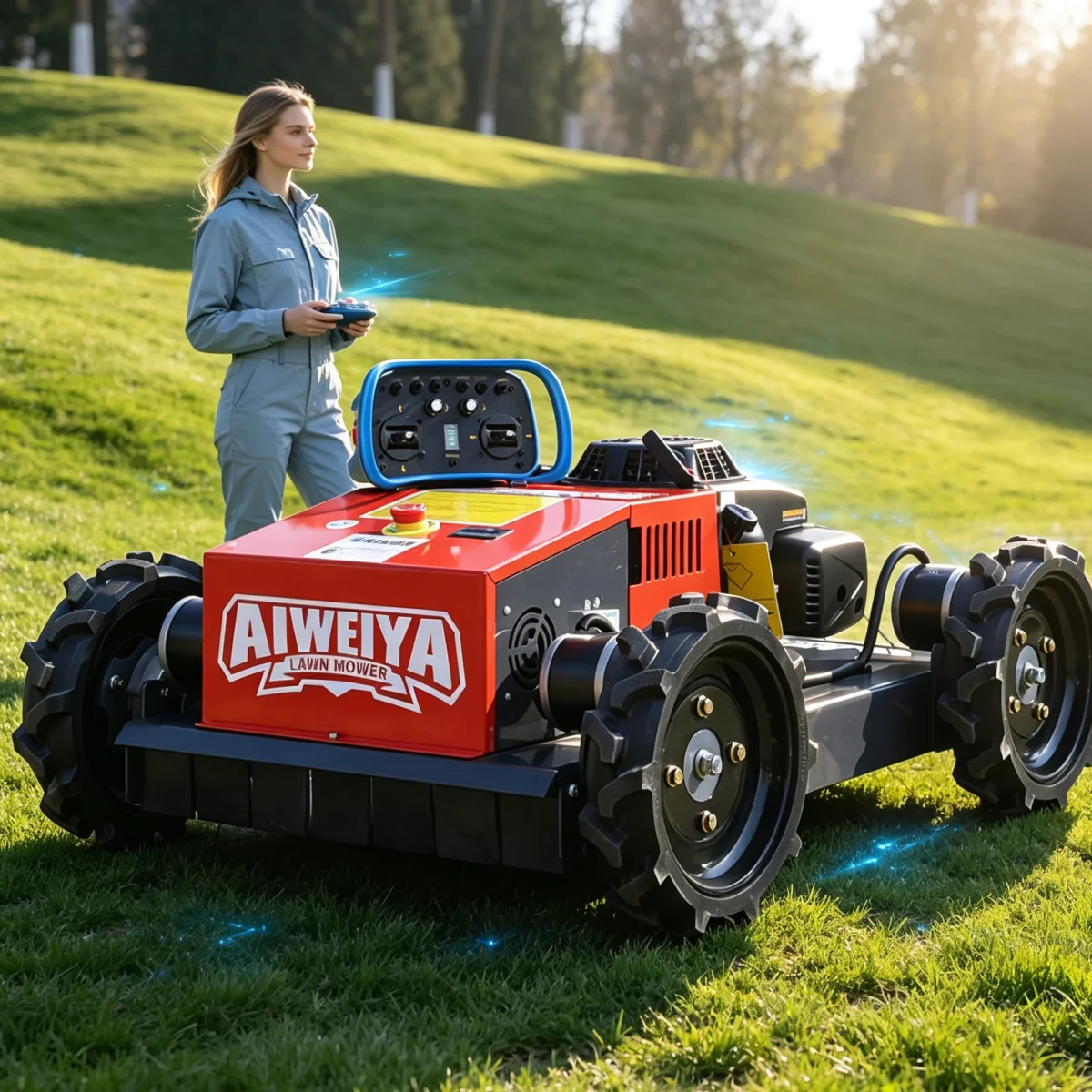 Customized Flail Mower Robot Lawn Mower Remote Controlled Petrol Lawn Mower For Vineyard petrol lawn mower