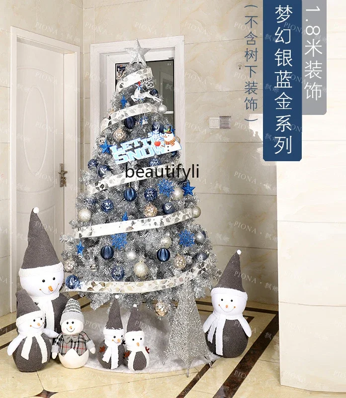

Shopping mall silver props beautiful Chen, high-end store decoration door luxury rice Christmas tree 1.8 scene C56
