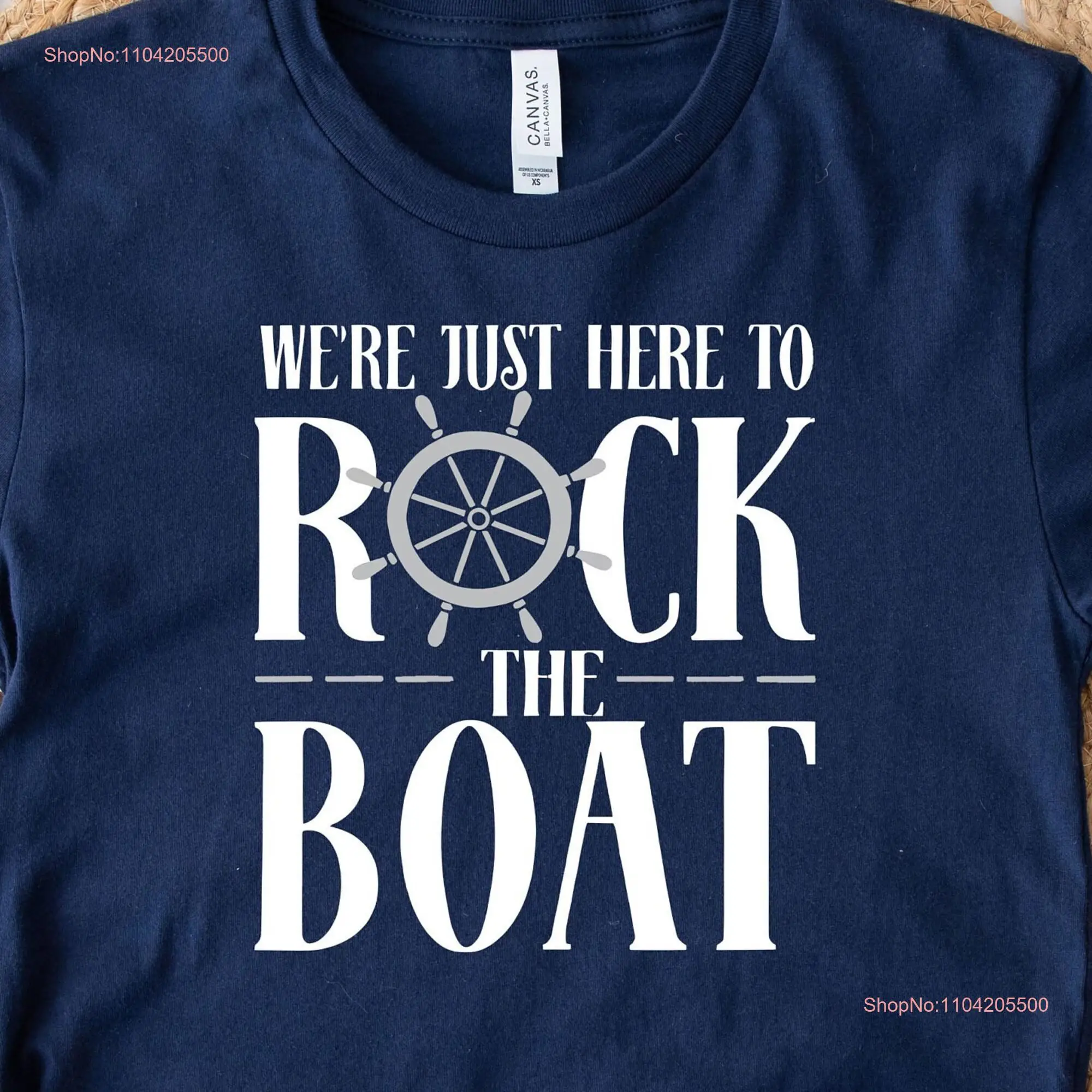 We're Just Here to Rock the BoaT T Shirt Cruise Family Vacation Cruising Friends Travel Trip long or short sleeves