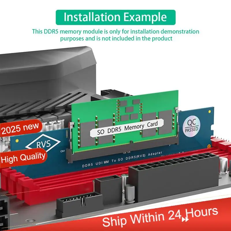 

AC18 (гарантия) 2X ноутбука DDR5 RAM к SO DDR5 U-DIMM Настольная карта адаптера, тестер памяти SO DDR5 в DDR5 U-DIMM конвертер