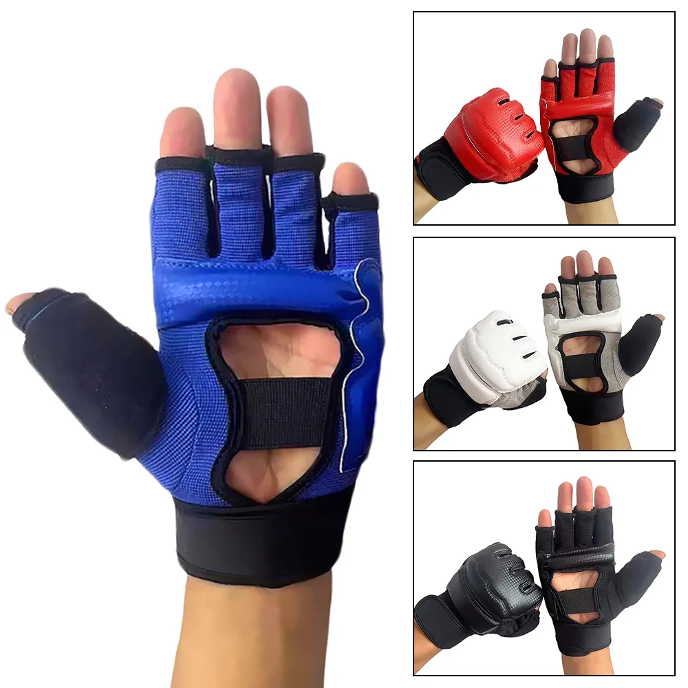 

Boxing Half Finger Gloves Free Combat PU Breathable Gloves Kickboxing Training Equipment MMA Gloves Adult Childs Men Women