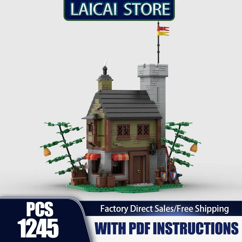 Medieval Castle Model Moc Building Bricks Armor Shop Model Technology Modular Blocks Gifts Christmas Toys DlY SetsAssembly