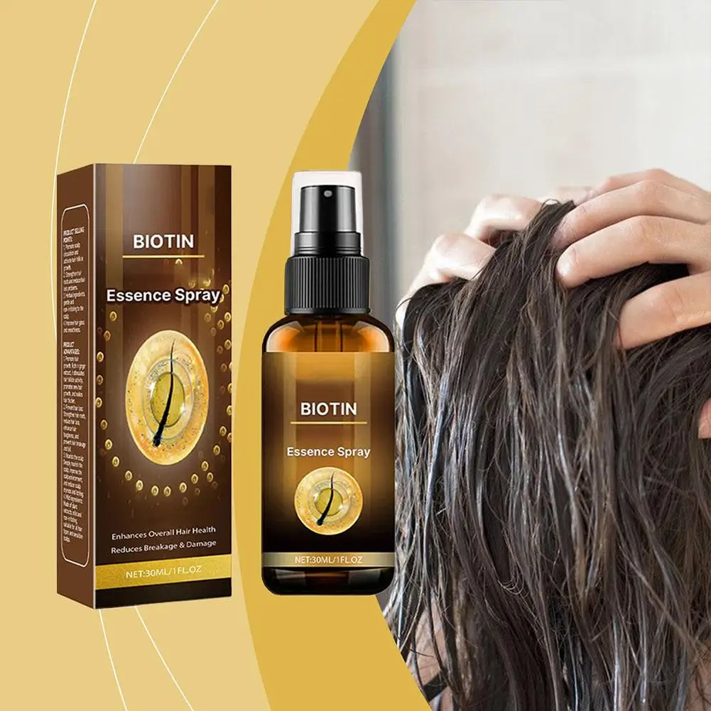 30ml biotina spray de cabelo para homem mulher 30ml reparação danos restaurar óleo couro cabeludo reparação soro spray engrossar cuidados com o cabelo novo i3g9