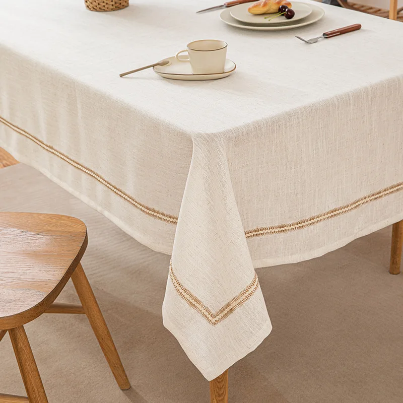 

140cmx180cm Fake Linen Table Cloth Rectangle Tablecloth for Wedding Home Party Dining Banquet Decoration