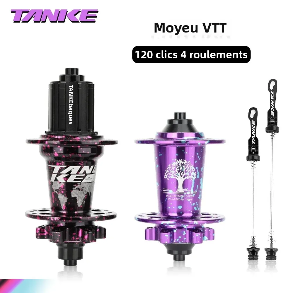 Moyeu de vélo TANKE MTB 120 Click Hub 6 roulements, avant et arrière, 32 ou 36 trous, frein à disque QR, vélo mass thunder, moyeux bruyants Cube HG 6 pignons TH390