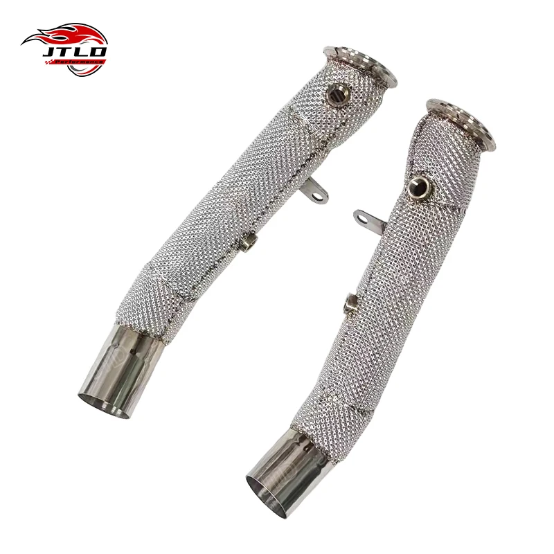 High Flow Catless Straight Pipe For Alpha Romeo 2.9L Turbo Downpipe With Heat Wrap Made Of Stainless Steel For Giulia/Stelvio