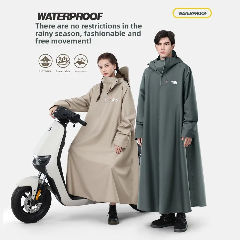 

Electric Bike Raincoat Thickened and Extended Adult Motorcycle Raincoat Rainproof and Rainproof Equipment дождевик мотоциклиста