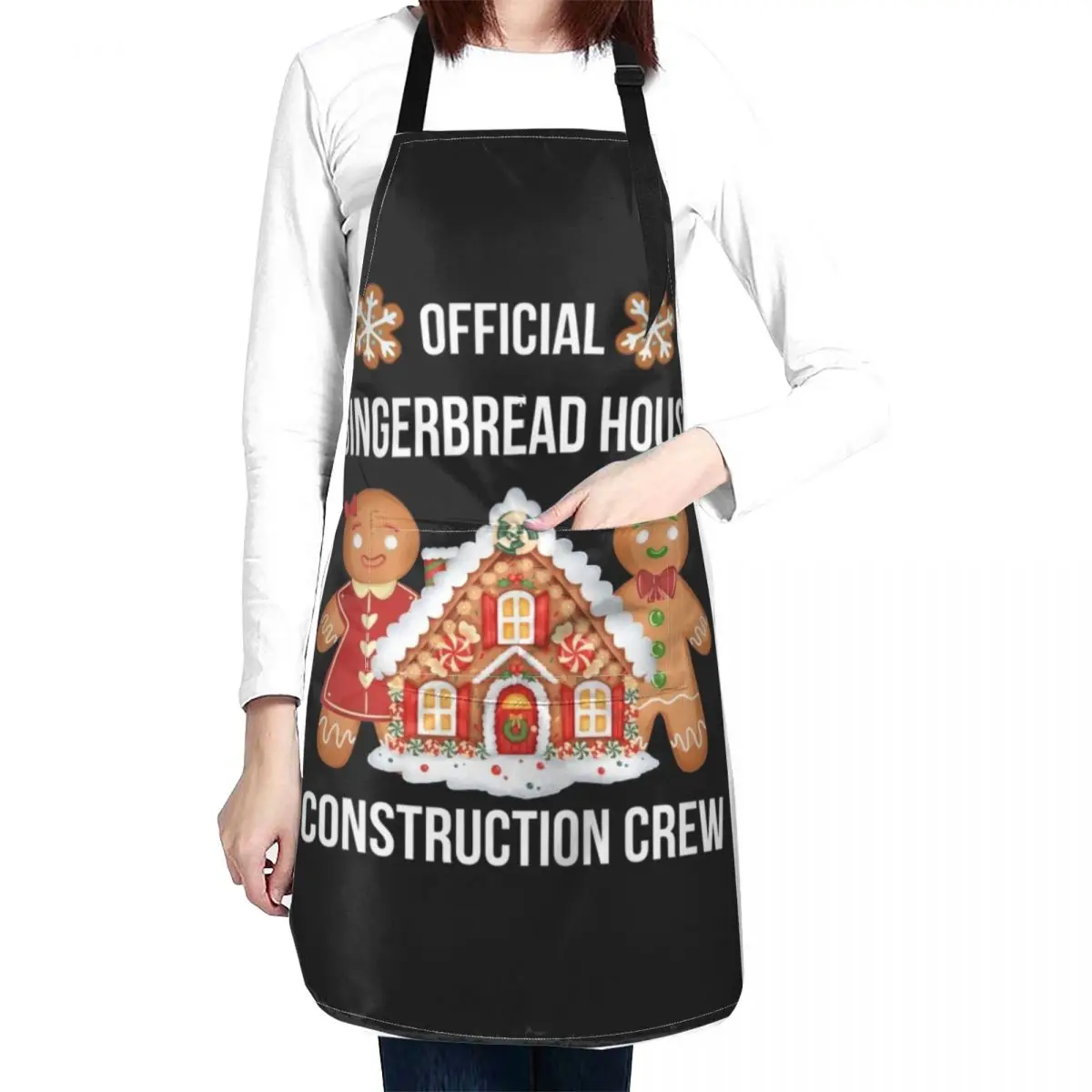 Official Gingerbread House Construction Crew Shirt Apron manicurist Kitchens Accessories Apron