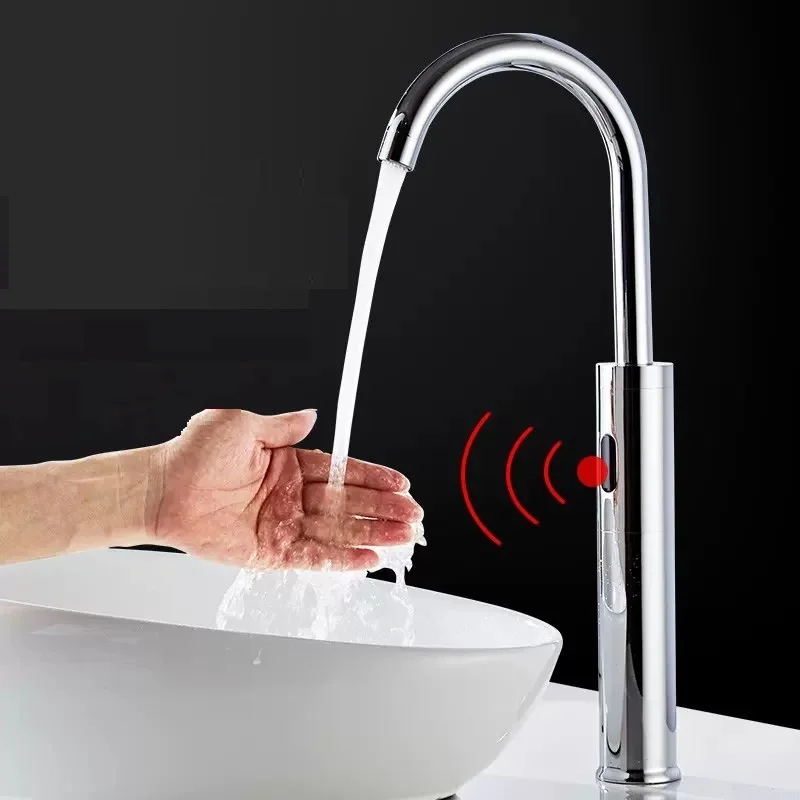 MTTUZK Brass Simplicity Deck Mounted Automatic Sensor Faucet Basin Touchless infrared Faucet Hot Cold Sensor Taps