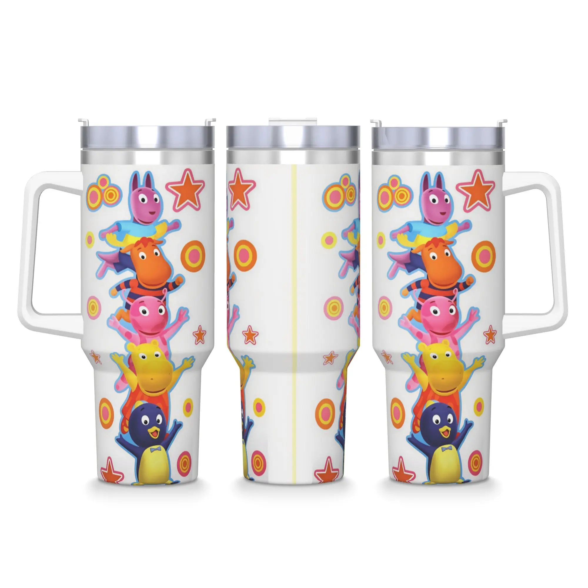 Cartoon T-The B-Backyardigans Stainless Steel Tumbler Camping Car Mugs 40oz Thermal Cups Cold and Hot Milk Tea Water Bottle