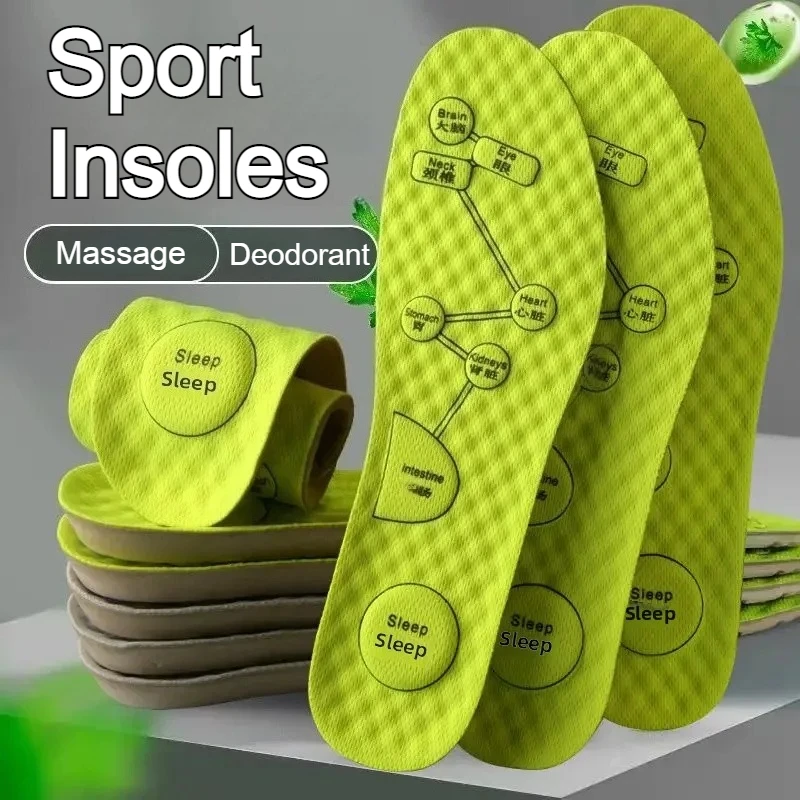 

Deodorant Healthy Insoles for Shoes Massage Acupoints Arch Support Plantar Fasciitis Template Insole Men Women Shoe Sole Pads