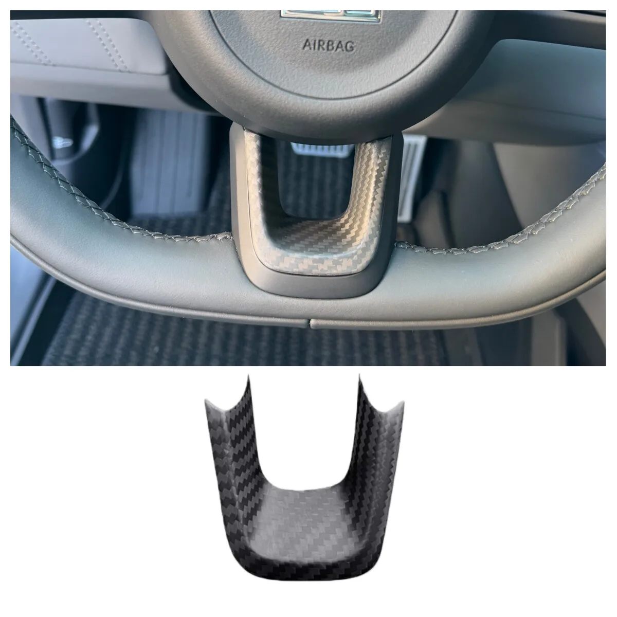 Custom Fit U Shape Dry Carbon Fiber Steering Wheel Trim Sticker for Zeekr 24-26 001 7X 009 7GT Interior Styling Accessories