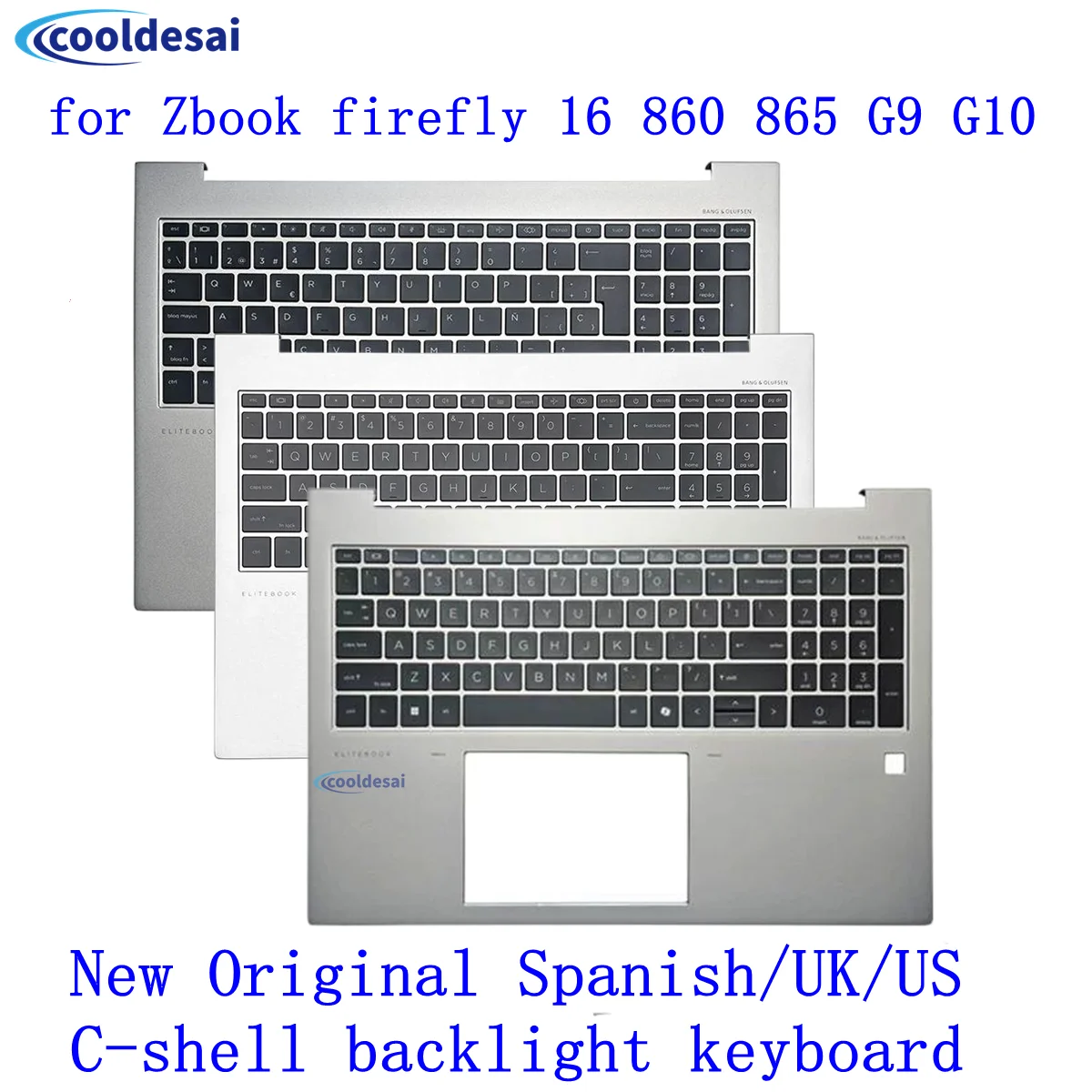 Spanish/UK/US layout for HP Zbook firefly 16 860 G9 860 865 G10 C-shell silver backlight keyboard N13904-031/N93304/N08145-001