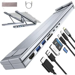 Universal Laptops Stand USB C HUB Laptop Docking Station Support for MacBook Pro/Air/Dell/HP/Surface/Lenovo soporte de portatil
