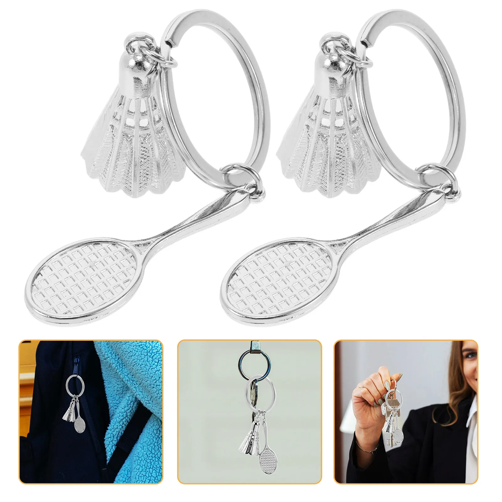 

2 шт. металлические брелоки-подвески в виде воланов для бадминтона, украшение для спортивных сумок, сувениры для детских праздников, подарки на день рождения, Рождество, школьные призы