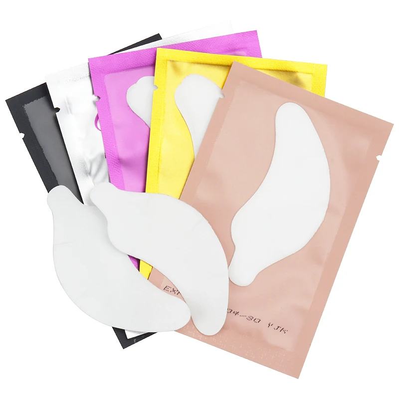 50 Pairs Eyelash Extension Banana Shaped Gel Paper Patches Grafting False Lashes Under Eye Pad Stickers Tips Makeup Tools