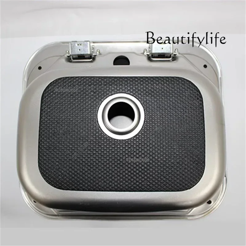 

BJ RV Sink With Cover 304 Stainless Steel Sink Wash Basin Boat Kitchen Cooking Wash Vegetable Basin Single Slot Caravan Accesso