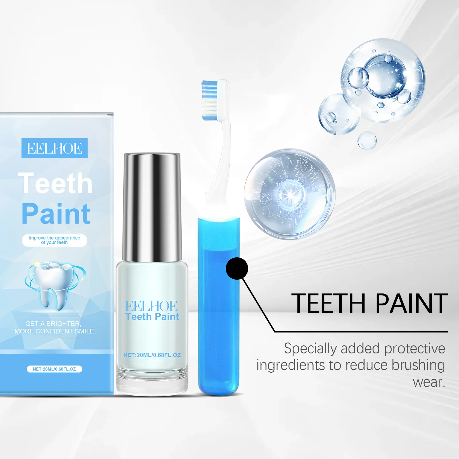 

Eelhoe Beeswax Dental Care Set with Brush Lasting Freshing Brightening Paint Removes Plaque Stains Easy Use Teeth W-hitening Kit