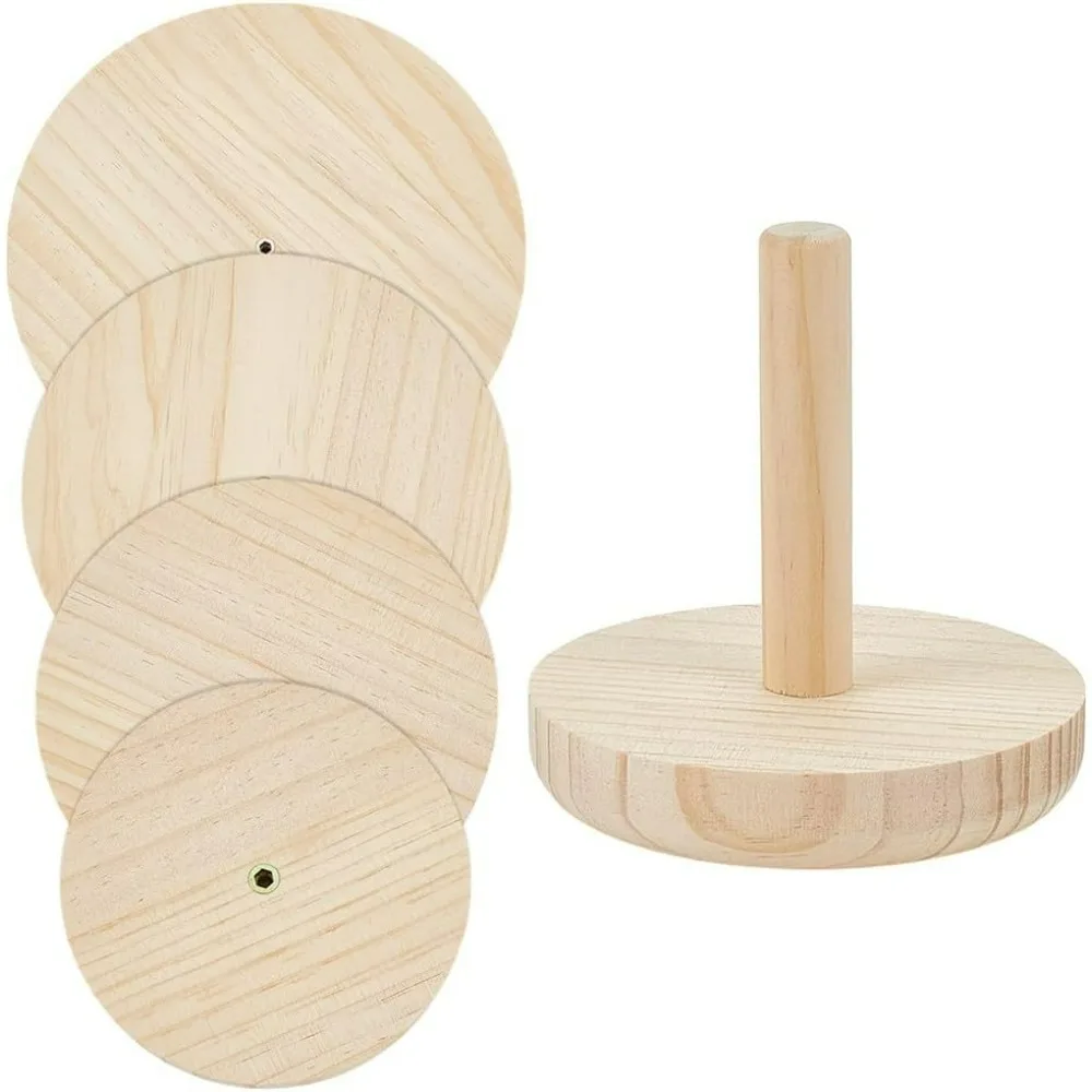 

4 Pcs Wood Pottery Molds 4.7/6.3/7.8/9.5inch Ceramic Molds with Handle Ceramic Clay Tool for Plate Bowl Slump Plate Forming