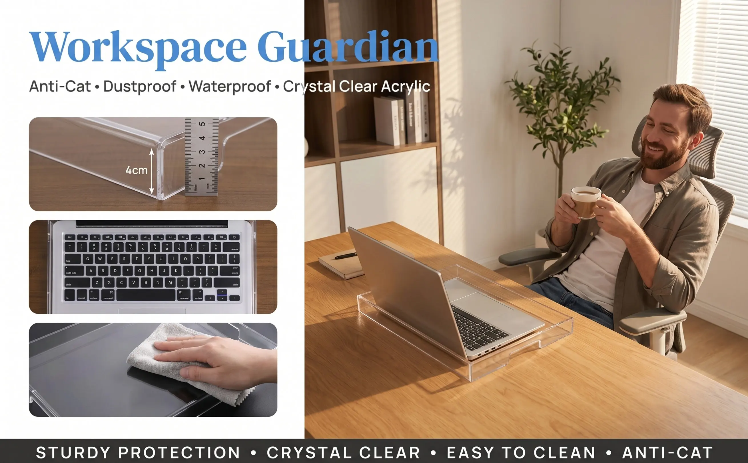 Acrylic Keyboard Cover Clear Ultra Thin Dust Proof Waterproof Protector for Computer Laptop Mechanical Keyboards Keyboard