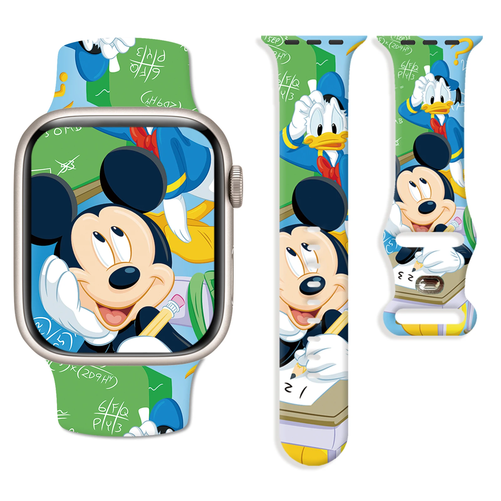 

Ремешок для часов с принтом Микки Мауса Disney для Apple Watch 11, 10, 9, 8, 7, силиконовый ремешок, сменный браслет для iWatch 46 мм, 44 мм, 42 мм
