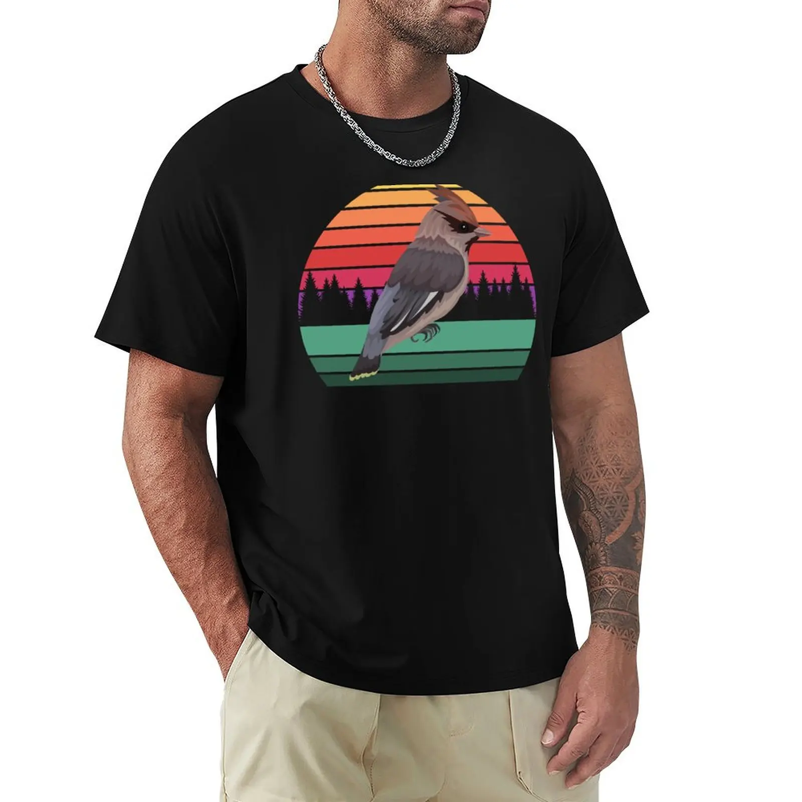 Cedar Waxwing Shirt , Gift Birdwatching Shirt T-Shirt Basic Comfort Fit T-Shirt for Men