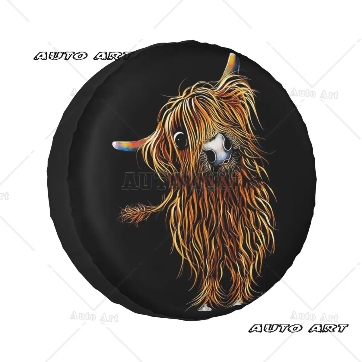 

Custom Highland Cow Print Tire Cover for Car Wheel Protectors Cover for Truck Camping Travel Universal