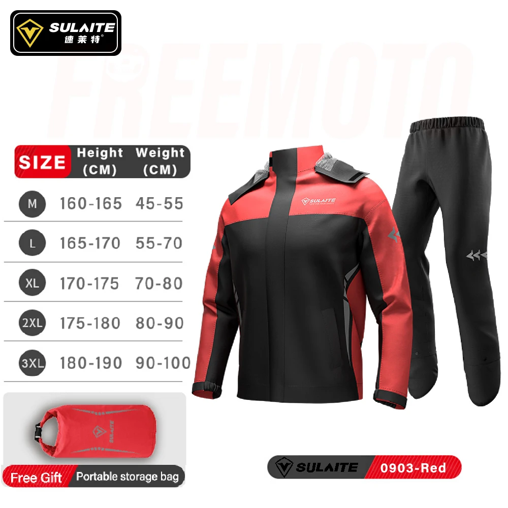 SULAITE regenpak Motorregenpak voor heren en dames Jassen en broeken Reflecterend waterdicht ademend regenpak