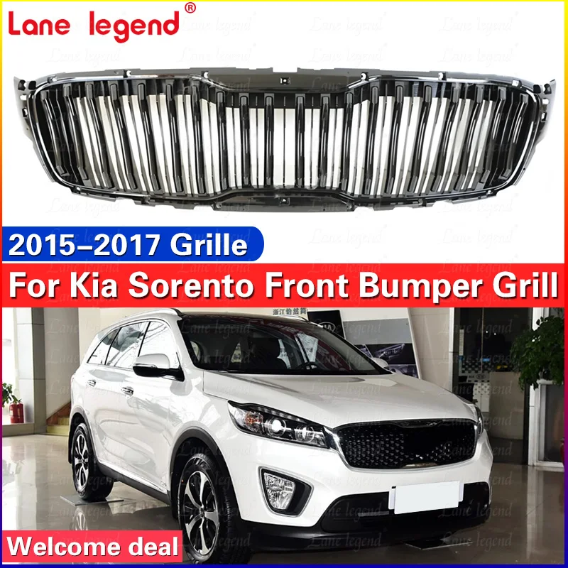 Auto Parts Grill With Led Lights Front Bumper Grille Modification Accessories Decoration For KIA SORENTO 2015 2016 2017