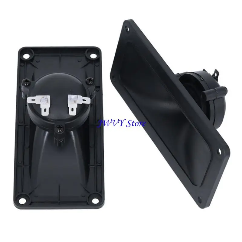 573A 2pcs Piezoelectric Ceramic Tweeter Speaker, Music Device with Toughs ABS Housing Square Horn Tweeter Speaker