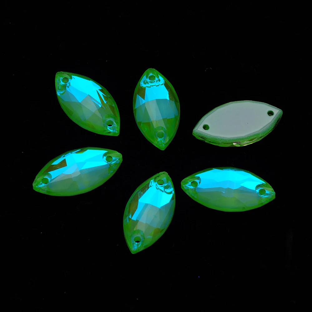 3223 Navette Neno Fluoreszierende Leuchtende Acryl-Nähsteine, abgeschrägte Kristallsteine für Jacken und Kleidung – Detail 4