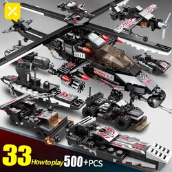 ToylinX SWAT Police Command Truck Building Blocks City Helicopter Bricks Kit Educational Toys for Children