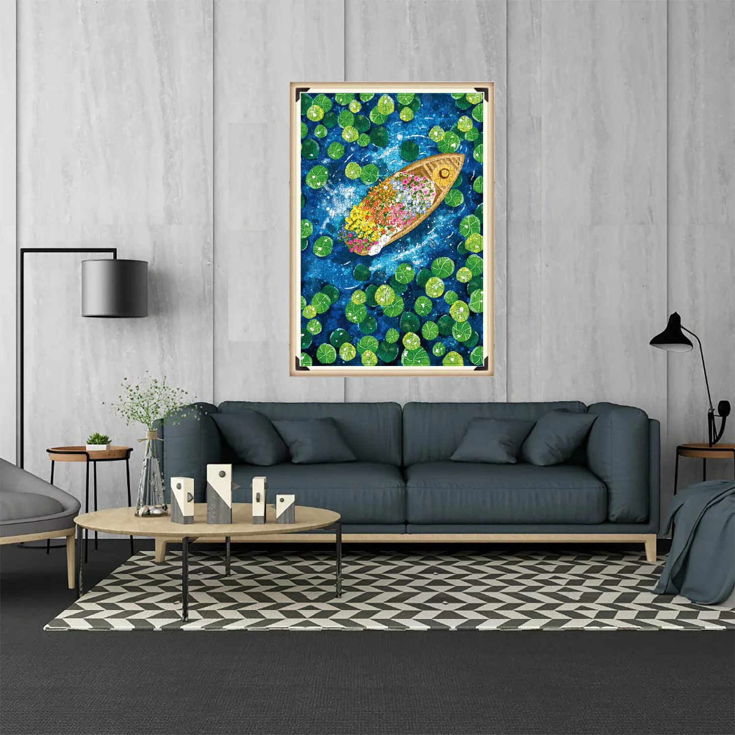 500 قطعة من ألغاز الصور المقطوعة على الأرض من مادة البحر الأزرق للبالغين ألعاب ديكور المنزل ألعاب تعليمية ممتعة للعائلة للأطفال #6