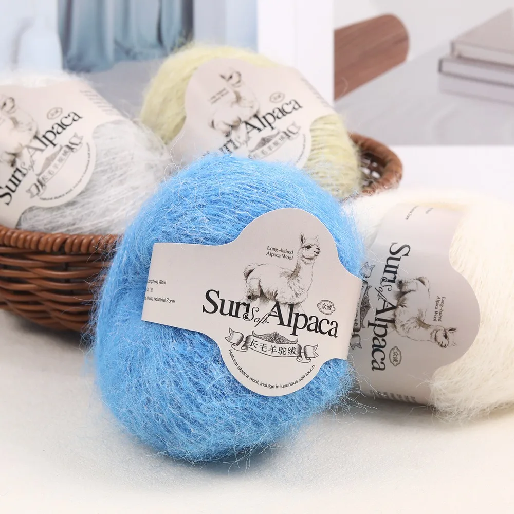 6pcs/150g Horsehair,Long Wool,Alpaca Wool Yarn Hand Woven Fine Yarn,Shawl Scarf Thread,DIY Handmade Thread Knitting&Crocheting