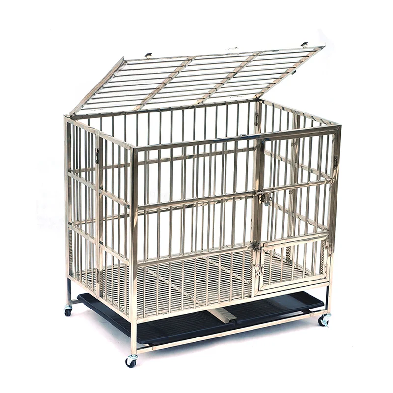 Top Quality  Professional Veterinary Folded stainless steel running cage For Vet Clinic