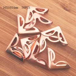 100PCS/Lot 16X16X4mm Rose Gold Metal Book Corners For Photo Albums Menus Folders DIY Scrapbooking Decor Corner Protectors BJ001
